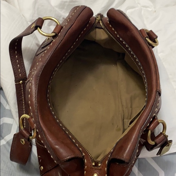 Coach Whiskey Leather Andrea Hampton Satchel - Picture 7 of 10